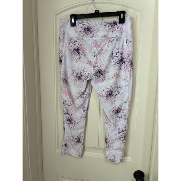 Jockey Womens Leggings  Size Large Pink Purple Floral - Picture 2 of 2